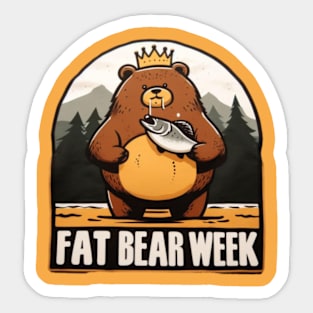 fat bear week funny Sticker